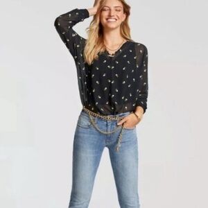 Cabi Alegria Floral Embroidered Blouse